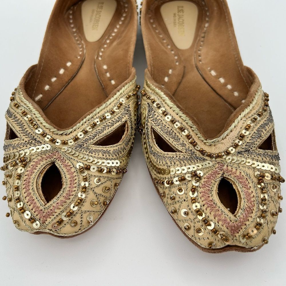 ILSE Jacobsen gold and cream leather flats, new, size 38 - Picture 2 of 5